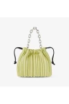 Charles Keith Pleated Covered Shoulder Bucket Bag Yellow